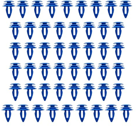 JNNJ Auto Befestigung Clips, Blaue Clips für Fahrzeugverkleidungen, Türverkleidung Klammern Stoßstangen Zierleisten Plastikklips Set, Für Auto Tür Stoßstange(50 Stück)