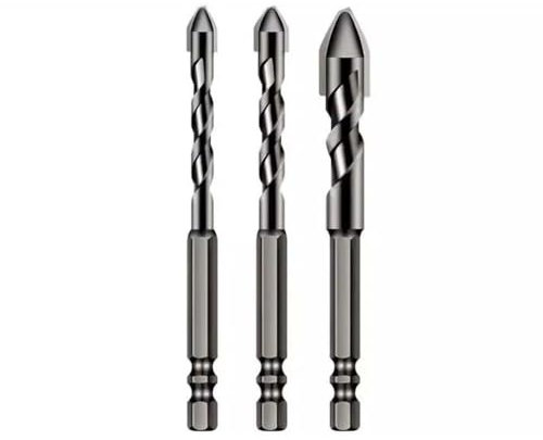 Foret excentrique à tête oblique de haute résistance, Forets pour Carrelage, Forets Professionnels en Carbure de Tungstène pour Carrelage, Brique, Verre, Porcelaine, Plastique, Bois, Ciment (3PCS)