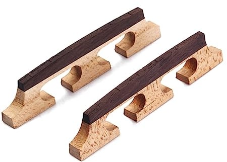 Abaodam 2pcs Banjo Bridge for Strings Durable and Maple Accessories for Ukulele Guitar and Banjo with Pre-cut String Notches for Enhanced Tone Transmission