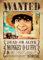 Displate Offiziell One Piece MetallPoster Magnetische Befestigung Inklusive Lizenziert Bilder Hochwertiges Poster Netflix - Wanted Posters Monkey D Luffy Wanted 45 cm x 32 cm