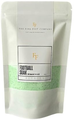 Refresh Football Soak with Peppermint & Tea Tree Oil, Natural Deodorant Bath Salts, Foot Spa Muscle Therapy, Premium Detox for Footballers Legs & Feet, Stress Reducing Essential Oils, Magnesium Salts