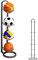 Vmxlso 4 Lagiges Ballständer, Ballregal aus Metall, Ballhalterung Stehend, Vertikale Ball Aufbewahrung, Abnehmbare Ballaufbewahrungsregal für Display Basketball, Fußball, Volleyball, Rugby