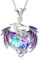 Halskette Ketten Schmuck Herren Frauen Anhänger Necklace Exquisite Mode Korea Trendy Bunte Drachen Strass Anhänger Halskette Für Frauen Dekorative Accessoires Urlaub Lila