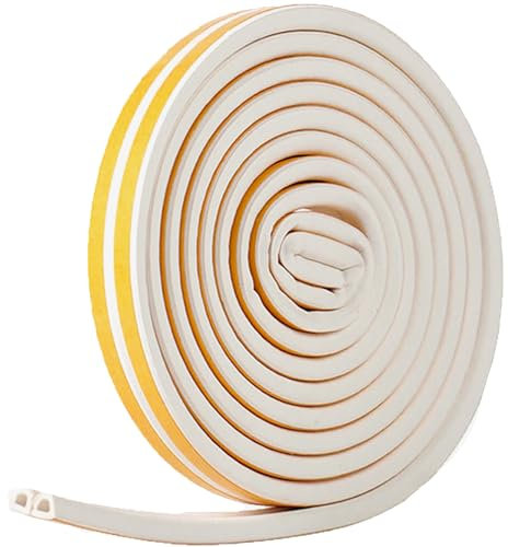 Türdichtung Selbstklebend Dichtungsband, Fensterdichtung Fensterdichtband Fenster Dichtungsband Selbstklebend Anti-Kollision Kompriband Weiß Gummi Schaum Siegel Streifen Dichtung Für Türen Fenster 8M