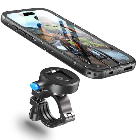 Cozycase 1S-Knopf Wasserdicht Handyhalterung Fahrrad Für iPhone 16 Plus | Anti-Diebstahl Hülle Handy Halter Motorrad Lenker Rennrad Mtb Ebike Bike Phone Holder Mount Fahrradhalterung IP68 Waterproof