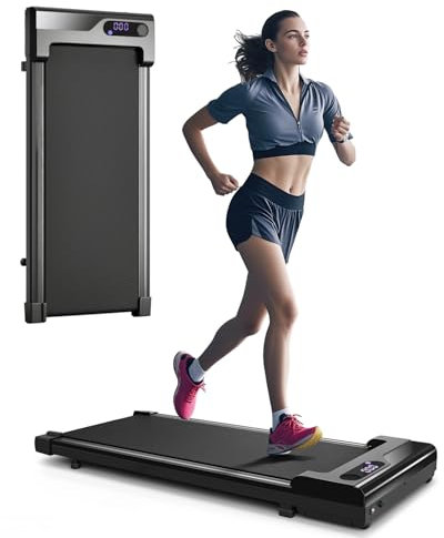 Zeporix Tapis Roulant Elettrico -Tapis Roulant salvaspazio, Tapirulan da Casa Mini Walking Pad Portatile per Camminata e Corsa con 4 modalità di velocità , Telecomando e Display LED, Capacità 120kg