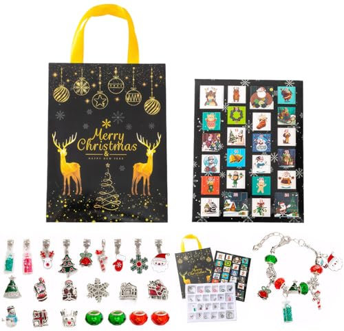 Charm Adventskalender,Schmuck Adventskalender,Adventskalender 2024 Frauen Schmuck,Adventskalender Schmuck Silber,Armband Mädchen Teenager Geschenk