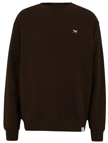 IRIEDAILY Herren Crewneck MINI Flag 2 Bio-Baumwolle Regular Fit Dark Coffee