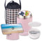 Nuo desire Thermal Insulated Soup Flask 600 ML 316 Stainless Steel Food Container,Vacuum Insulated Lunch Box Food Flask for Hot Food with Spoon & Bag,Upto 24h hot & Cold for School &Work Pink