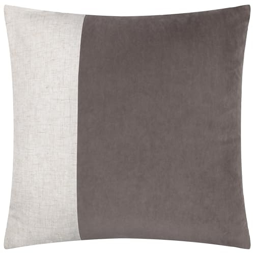 Yard Morden Soft-Washed Velvet Feather Filled Cushion (Taupe, 50 x 50 cm) | Soft-washed velvet with a relaxed finish and understated contemporary style with a plump feather filling