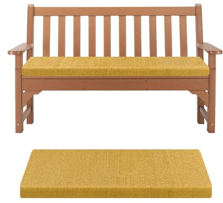 Kimgull Bankauflage Sitzkissen Bank Auflage Ersatzpolster Schwamm Bankkissen Mit Reißverschluss Abnehmbarem Schlippabsicher Stuhlkissen Für Schaukeln Fensterbank (180X35X5CM Gelb)