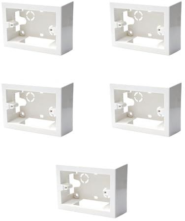 5 scatole 503 per montaggio esterno, Bianca, 3 Moduli, Per Impianti Fuori Muro, Plastica ad alta resistenza, Universale, 100% Compatibile con tutti i Supporti Standard e tutte le serie civili