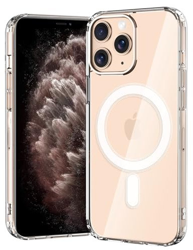 gueche für iPhone 11 Pro Hülle, Kamerasteuerung, zertifizierter Militärschutz, Starke Magnetkraft, stoßfest und Kratzfest, magnetische Handyhülle, iPhone 11 Pro Case, Klar, Durchsichtig