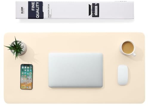BUBM Schreibtischunterlage 100x50cm, PU Leder Desk Mat für Homeoffice & Gaming, Rutschfeste Schreibunterlage, Wasserdichte Schreibtischunterlagen & Schreibtischmatte für Büro