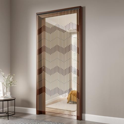 TESUGN Bambusvorhang Türvorhang 90x220cm, 31 Linien Bambus Türvorhang Türdekorationen Raumteiler Dekorationen, Retro Holzperlenvorhang Fadenvorhang Holzvorhang, Geeignete Türhöhe 2-2.2m