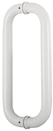 XRPOUXMTE Poignées de Porte en Verre Robustes, Double Face, pour Porte de Sortie, pour Porte Commerciale, Facile à Installer (Blanc 63 cm x 60 cm)