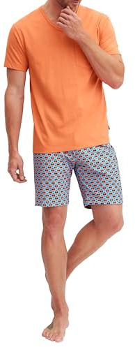 CALIDA Relax Imprint Kurz-Pyjama Herren Juicy orange 52-54