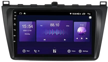 Android 15 2 DIN Radio Coche Pantalla Táctil de 9 Radio para Mazda 6 GH 2007-2012 Unidad Central estéreo Coche con Navegación GPS BT Radio FM Cámara Trasera(8+256G)