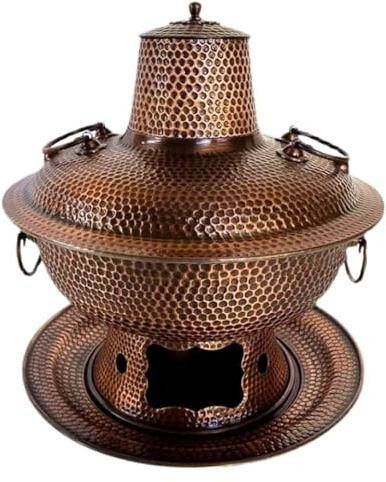 Charcoal Hot Pot, Chinese Copper Hot Pot, Chinese Charcoal Hotpot Copper Hot Pot Cookware for Home(36cm)
