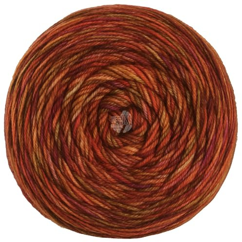 LANA GROSSA Meilenweit 100 Sooty | Extrafeines Merinogarn im klassischen hand-dyed Verfahren | Handstrickgarn aus 75% Schurwolle & 25% Polyamid | 100g Wolle zum Stricken & Häkeln | 400m Garn FB 6225