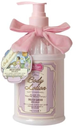 The Vintage Cosmetic Company Body Lotion – English Garden 350ml Pump Bottle – Rose & Jasmine Scent, Hydrating & Nourishing Formula, Luxury Daily Moisturiser, Gift-Worthy Indulgence