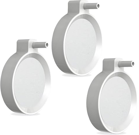 RTSHUK 3 Stück Nano Sprudelstein für Teiche, 80 mm Sprudler für Aquarium Luftstein Disc Stumm Luftausströmer Aquarium Sauerstoff Ausströmer Luftsprudler Teich für Teiche Aquarien (Weiß)