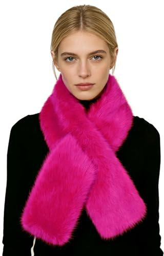 Lina & Lily Damen Winter Schal Halswärmer Kunstpelz mit Pull-Through Schlitz