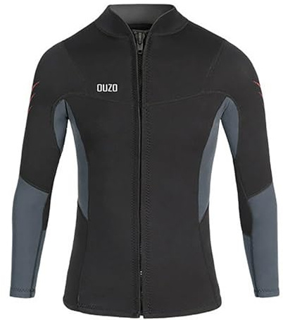 B,M,Giacca da Muta Uomo, Neoprene 3 mm con Zip Frontale, Maniche Lunghe, Top Sub per Nuoto, Snorkeling, Immersioni e Kayak