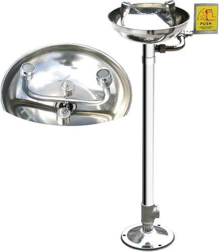 Station de douche d'urgence en acier inoxydable et douche oculaire, unité de lavage des yeux d'urgence pour les applications industrielles, de laboratoire, d'atelier et de sécurité commerciale