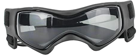 Wyhqgn Hundebrille Hunde Schutzbrille Sonnenbrille Haustier Brille mit Atmungsaktiven Luftlöchern Verstellbarem Riemen Stoßfest Wasserdicht für Motorradfahre, Schwarz