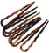Righe e Pois - 6 FORCINE PER CAPELLI CM 07 MARRONE TARTARUGATO - PEZZI 6 - fermacapelli MADE IN ITALY, 6 forcine per capelli classiche e ondulate in acetato di cellulosa