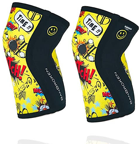 Rodilleras BANBROKEN (2 unds) - 5mm Knee Sleeves - Gimnasio, Deporte Funcional, CrossTrain, Levantamiento de Pesas, Running y Otros Deportes. 1 PAR - Unisex. (Amarillo, X-Small)