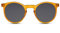 Cheapass Rund-e Recycelt Sonnenbrille Orange Matt Dunkle Gläser UV-400 Festival-Brille Plastik Unisex