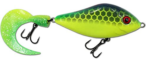 Angel-Berger Wild Devil Baits Tail Bait Jerkbait Jerk Wobbler (UV Chartreuse, 13cm)