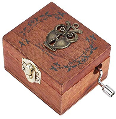 Spieldose, 1Pc Holz Handkurbel Mechanische Spieluhr, Eine Attraktive Dekoration FüR Schlafzimmer Oder Wohnzimmer, Ein GroßEs Geschenk FüR Geburtstag Weihnachten Oder Valentinstag(Eule)