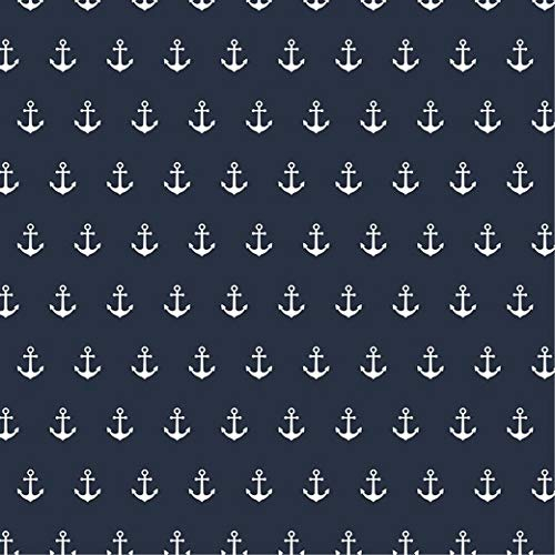 ® Baumwollstoff Anker Navy Blau Webware Meterware Popeline OEKOTEX 150cm breit - Ab 0,5 Meter
