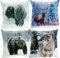 matrasa Dekokissen Schneegestöber 45 x 45 cm - Büffel Hirsch Bär Wolf Zierkissen Sofakissen Kissen Samtweich Velours (BÄR)