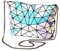 Geometrische leuchtende Damen-Geldbörsen und Handtaschen, schicke, stilvolle Farbe, wechselbar, reflektierend, Umhängetasche (bunte Kuriertasche), Mehrfarbige Umhängetasche, Small
