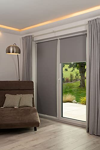 K-home® Thermo Springrollo/Mittelzugrollo Grau B95 x H150 cm