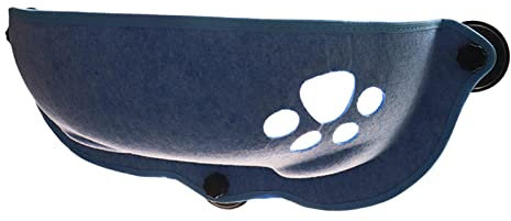 P Prettyia Cat Window Mounted Bed Hammock with Suction Cups - Kitten Window Perch Car Swing Bed Seat Lounger Sofa - Blue