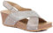Bellissimo Women's Wedge Heel Sandals - Cross Over Design with Slingback Strap in Wider D/E Fit - Cork Effect Sole and Cushioned Insole - Size 4/37