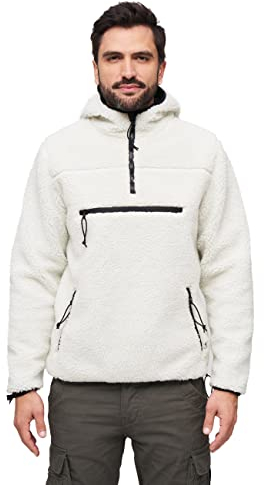 Brandit Teddyfleece Worker Pullover, Uomo, White, L