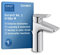 Duravit No.1 Waschtischarmatur, Größe M (Auslauf Höhe 117 mm), Wasserhahn Bad mit Zugstangen-Ablaufgarnitur, wassersparende Waschbecken Armatur (MinusFlow), Chrom