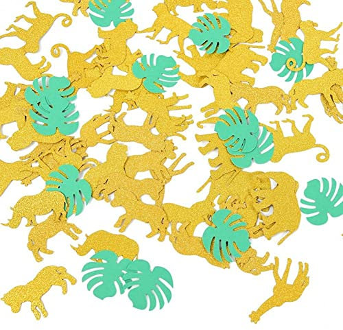 Stakee Glitzer Papier Konfetti 100pcs Tierblatt Konfetti Tier Themen Party Konfetti Dschungel Tier Konfetti Foto Requisiten