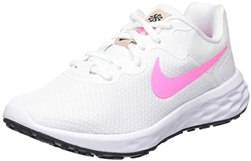 Nike Damen Revolution 6 Next Nature Sneaker, Weiß/rosa Zauberfossilienstein-Schwarz, 35.5 EU