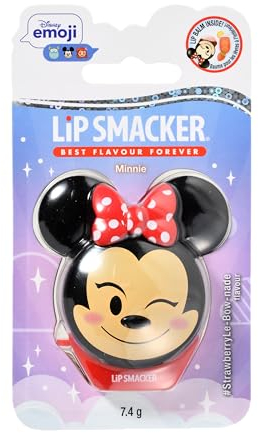 Lip Smacker Disney Minnie Mouse Emoji Lippenbalsam, Lippenbalsam für Kinder, mit Erdbeer-Zitronenlimonade-Geschmack. Feuchtigkeitsspendend und Erfrischend. 1 Stück