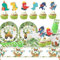129 Pcs Assiettes Dinosaure Anniversaire,Decoration Anniversaire Dinosaure,Vaisselle Dinosaure Enfant，Party Assiettes pour Enfants, 24 Invités.