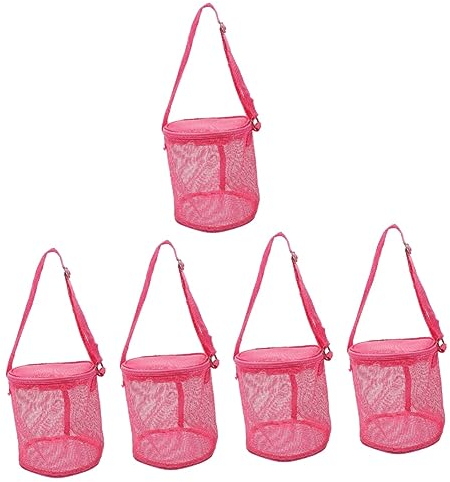 Toyvian 5st Muschel-aufbewahrung Tasche Shell-aufbewahrungstaschen Rucksack Aus Mesh Für Den Strand Tasche Für Schwimmzubehör Muscheln Mit Taschen Aufheben Strandtasche Pvc Spielzeug Kind