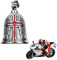 Biker Guardian Bell Motorrad Glöckchen, Rot ölig Fahrradglocke, Schutzglocke Engel Reitglocke, Motorradglocke Schlüsselanhänger mit Ring Zum Aufhängen, für Segne Den Frieden, Glücksbringer