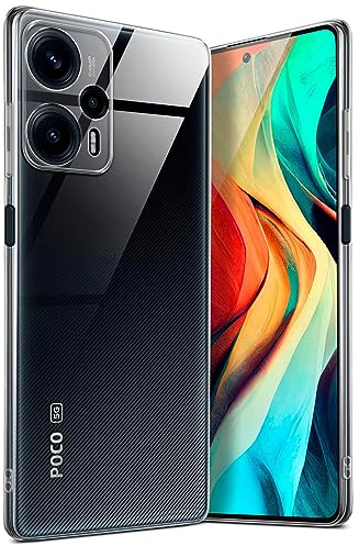 moex für Poco F5 Hülle Durchsichtig, Silikon Handyhülle Transparent, Clear Case Ultra Slim, Backcover Schutzhülle Dünn, Silikonhülle Minimalistisch, Aero Case, Klar